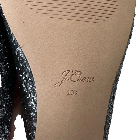 New J. Crew Pointed Toe Mule Slides in Gray Glitter Size 10.5 - Picture 10 of 10